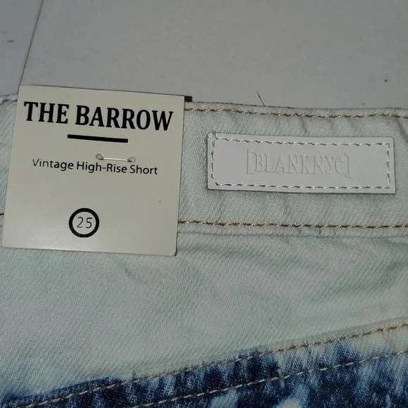 Blank NYC "The Barrow" Vintage High Rise Denim Shorts Manic Monday Sz 25 NWT - Picture 7 of 11